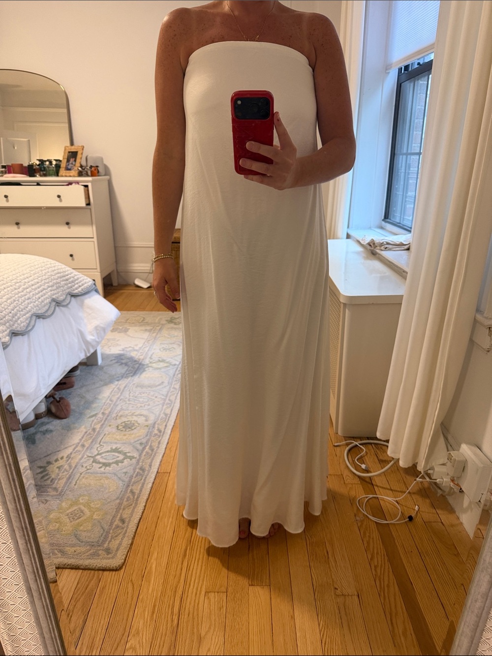Abercrombie & Fitch Strapless White Maxi Dress